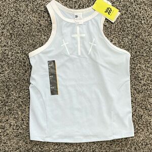 Custom Designed White Tank Top with Cross Design-New With Tags